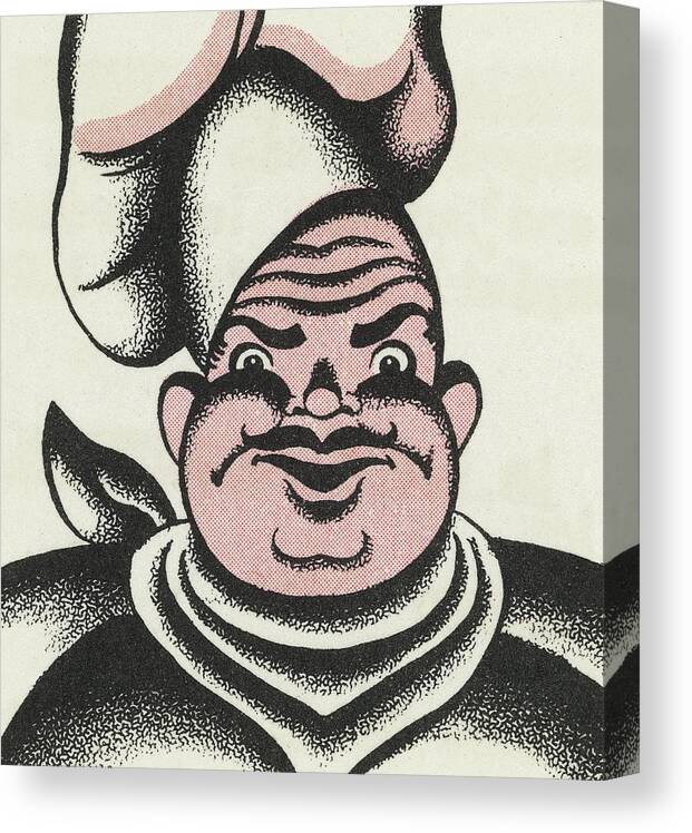 Accessories Canvas Print featuring the drawing Scary Chef by CSA Images