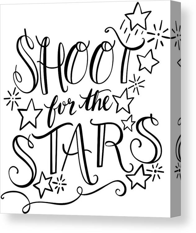Shoot For The Stars Canvas Print featuring the digital art Shoot For The Stars by Elizabeth Caldwell