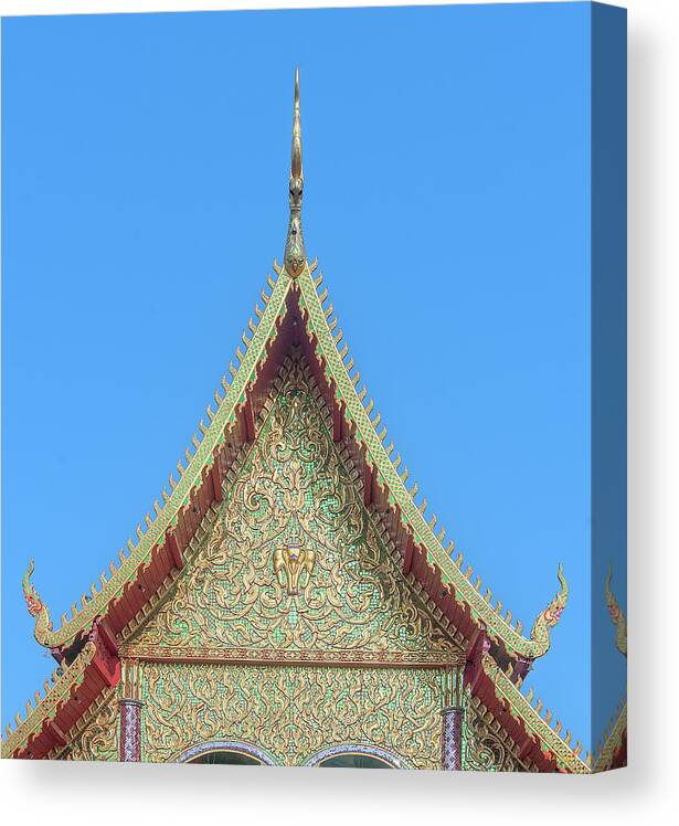 Scenic Canvas Print featuring the photograph Wat Nong Khrop Phra Ubosot Gable DTHCM2663 by Gerry Gantt