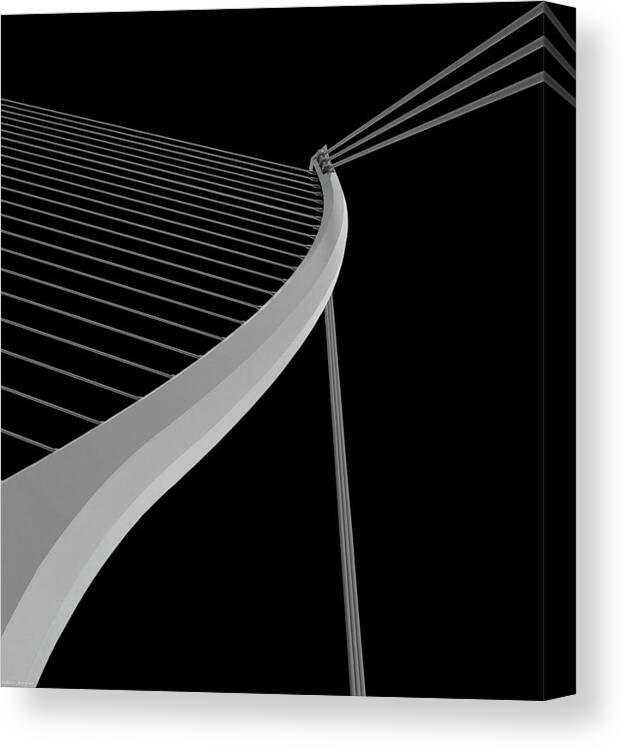 Bridge Canvas Print featuring the photograph White Lines by Olavo Azevedo