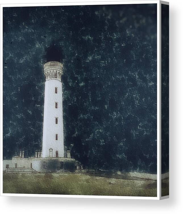Lighthouse Canvas Print featuring the digital art Covesea Lighthouse #2 by John Mckenzie