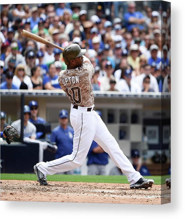 People Canvas Print featuring the photograph Justin Upton by Denis Poroy