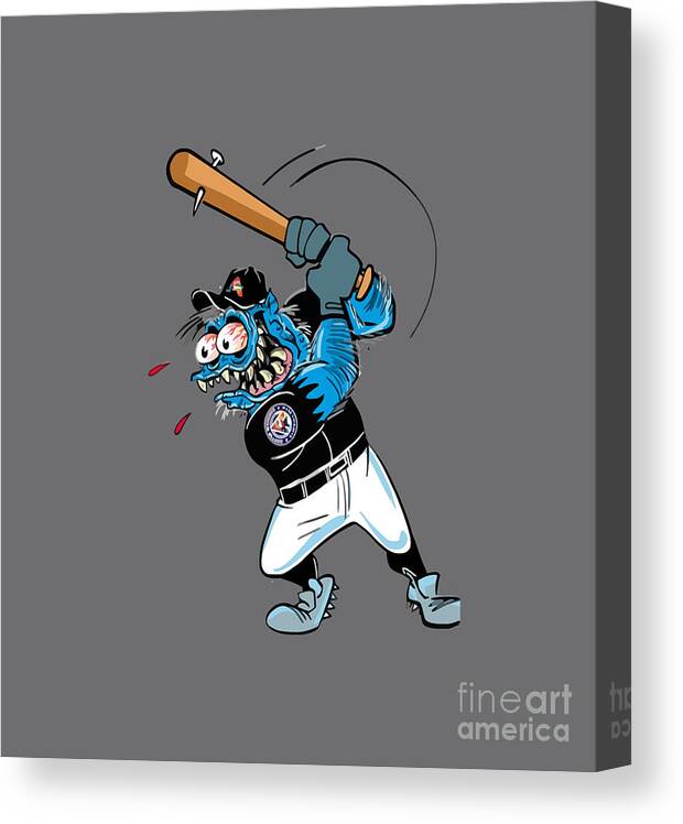 Football Canvas Print featuring the digital art Austin Weirdos Baseball #8 by Rock Star