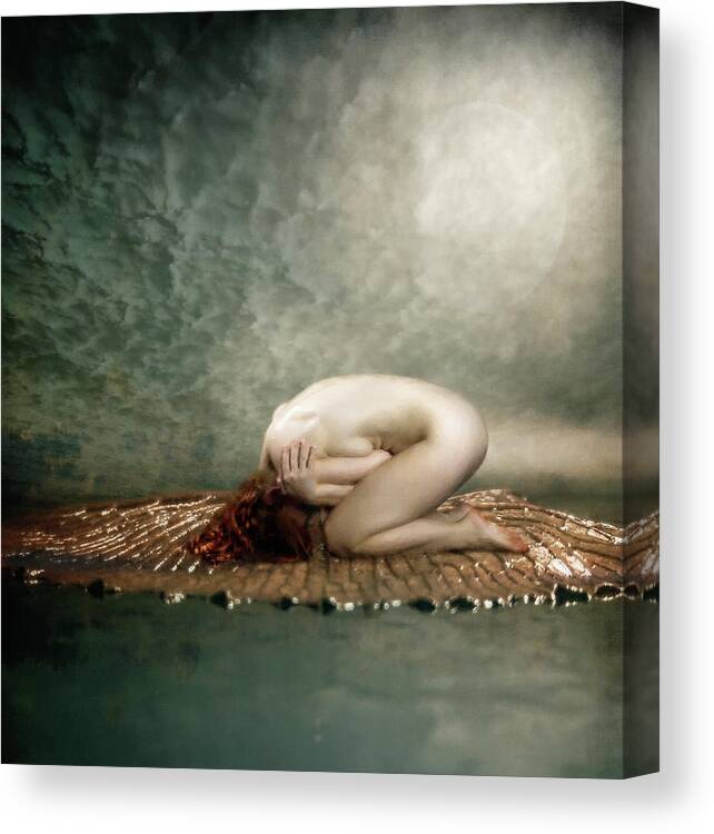 Woman Canvas Print featuring the painting Adrift by Jacky Gerritsen