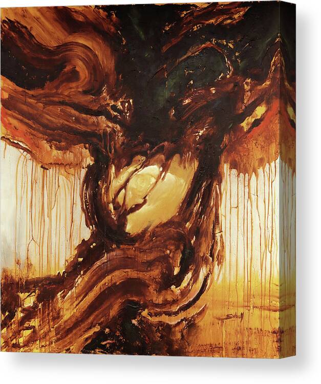 Abstract Canvas Print featuring the painting AeternaOveum by Sv Bell