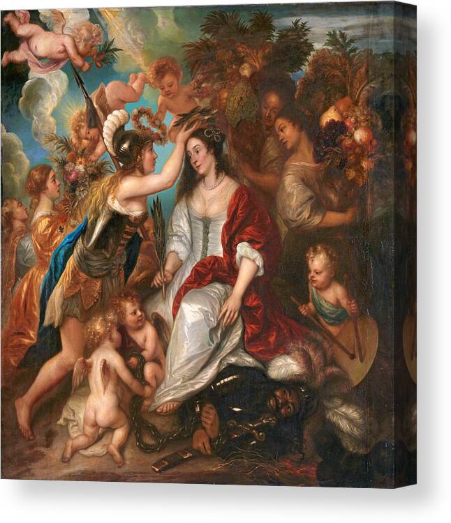 Jan Lievens Canvas Print featuring the painting Allegory of peace by Jan Lievens