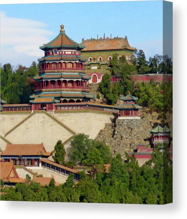 China Canvas Print featuring the photograph Temple at The Summer Palace by Kerry Obrist