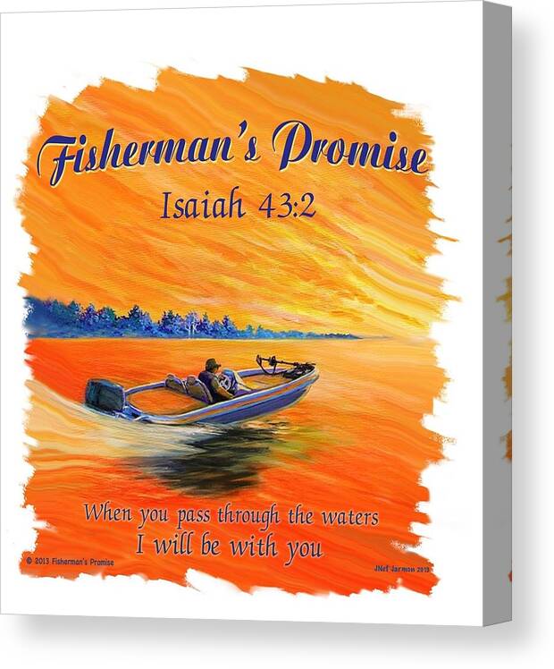 Fishing Canvas Print featuring the painting Fisherman's Promise 1 by Jeanette Jarmon