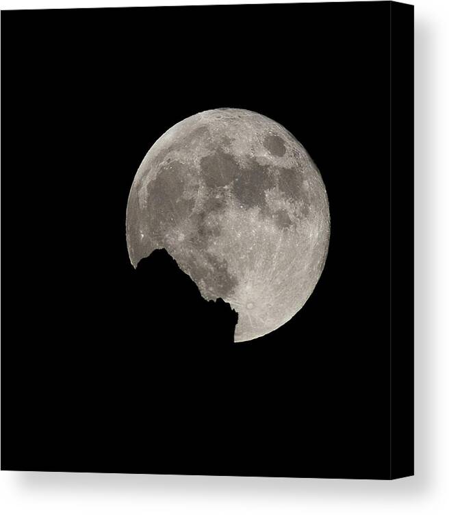 Moon Canvas Print featuring the photograph Full Moon Rising by Bob Falcone