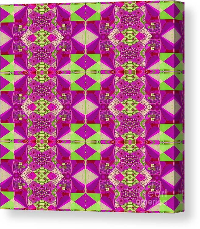 Fun And Fanfare In Squares And Diamonds By Helena Tiainen Canvas Print featuring the painting Fun and Fanfare in Squares and Diamonds by Helena Tiainen