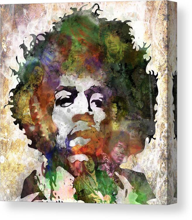 Jimi Hendrix Canvas Print featuring the painting Jimi Hendrix by Bobby Zeik