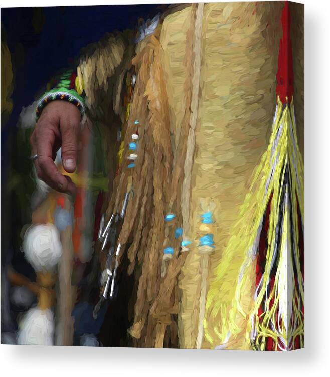 Native Canvas Print featuring the photograph Jingle Dance at the Powwow by Wayne King