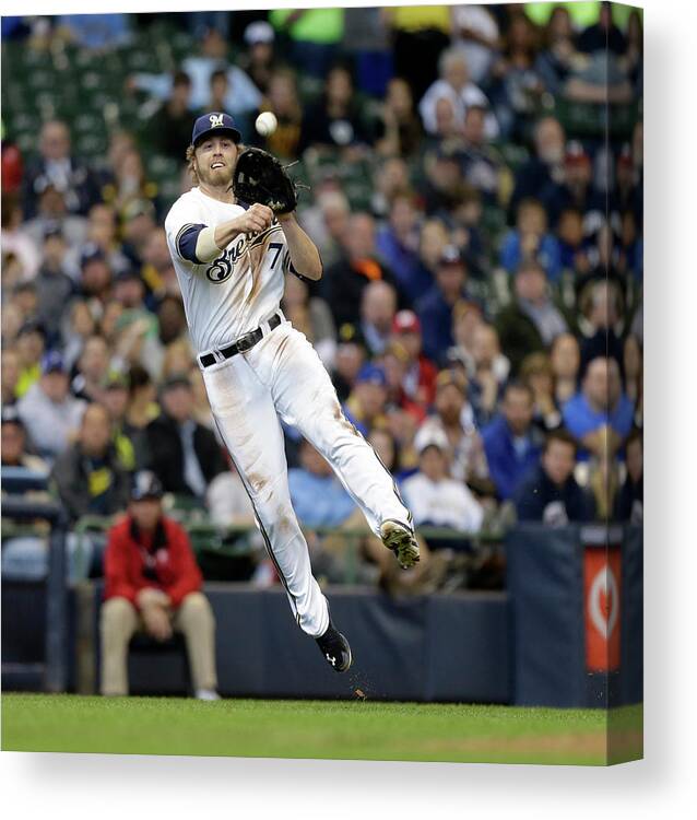 Ball Canvas Print featuring the photograph Jordy Mercer and Mark Reynolds by Jeffrey Phelps