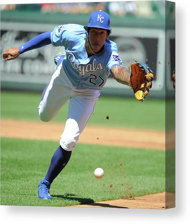 Second Inning Canvas Print featuring the photograph Jorge Polanco and Raul Mondesi by Ed Zurga