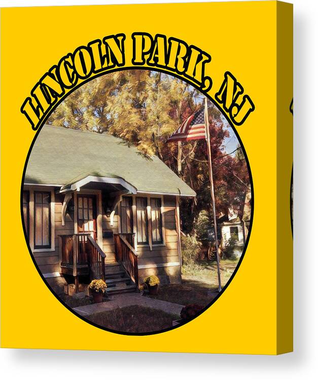 Lincoln Park Canvas Print featuring the painting Lincoln Park NJ Retro Design 1 by Christopher Lotito