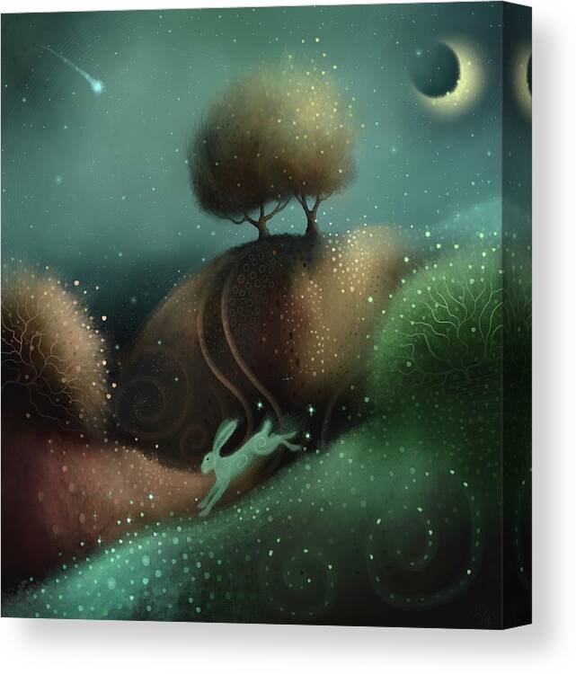 Landscape Art Canvas Print featuring the painting Moon Spirit by Joe Gilronan
