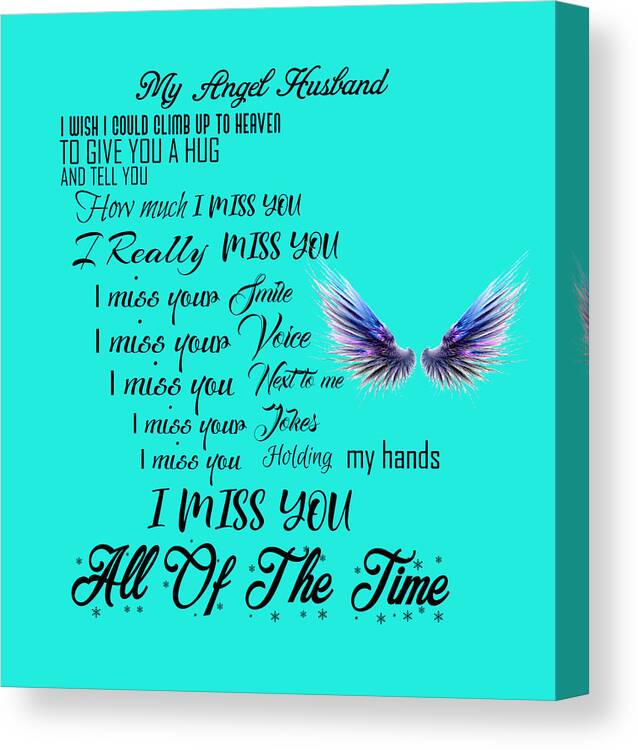 Angel Canvas Print featuring the digital art My Angel husband by Mopssy Stopsy