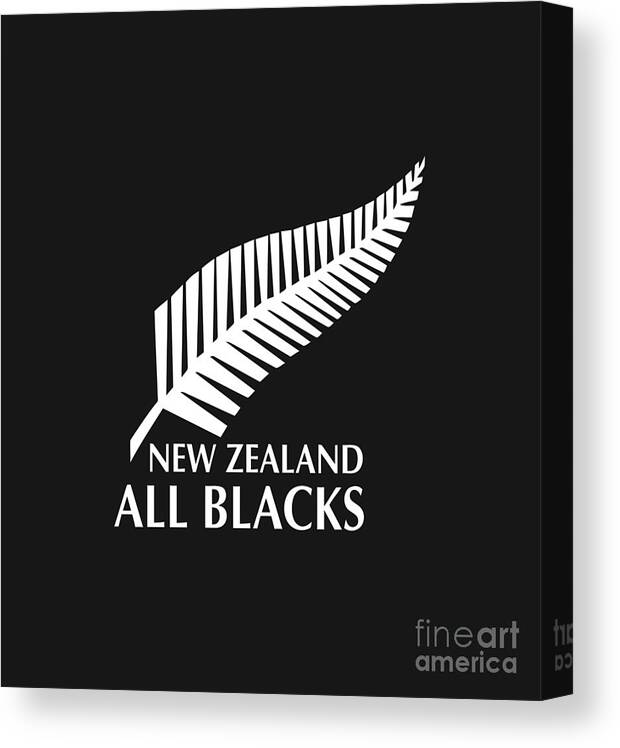 Football T-shirts Canvas Print featuring the digital art New Zealand All Blacks Rugby by Rock Star