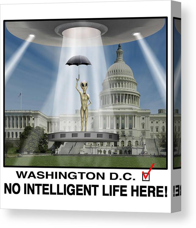 Washington Dc Canvas Print featuring the photograph No Intelligent Life Here D C by Mike McGlothlen