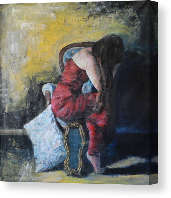 Woman Canvas Print featuring the painting Rinascita by Escha Van den bogerd