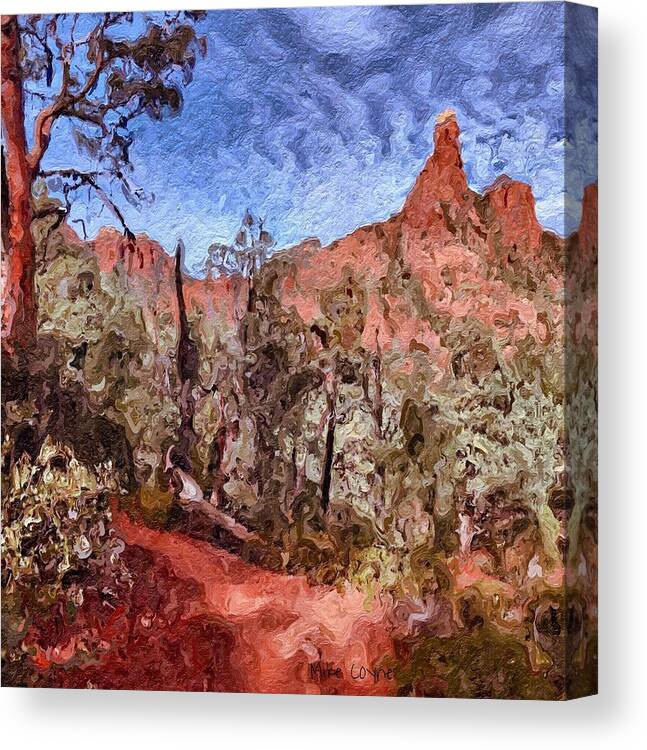 Impressionistic Canvas Print featuring the mixed media Sedona sky by Mike Coyne