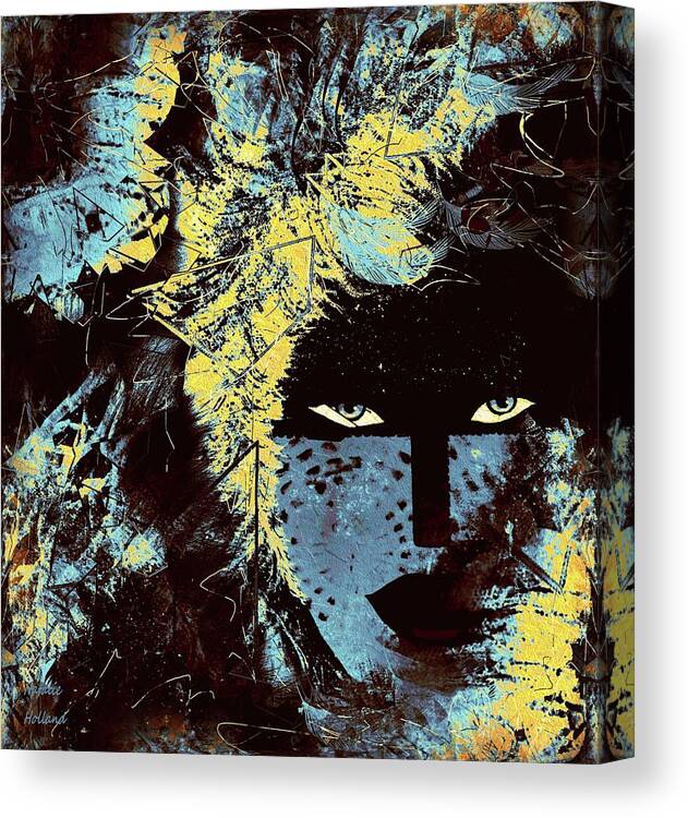 Face Canvas Print featuring the painting Shadow Woman by Natalie Holland