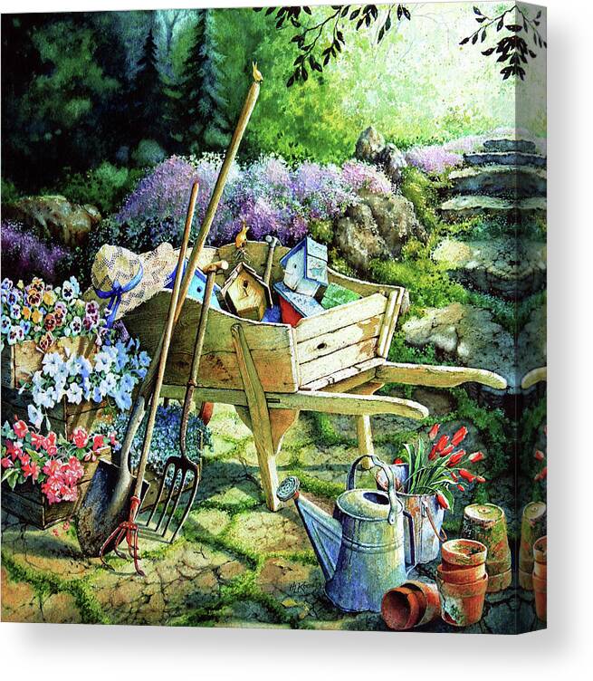 Spring At Last Painting Canvas Print featuring the painting Spring At Last by Hanne Lore Koehler
