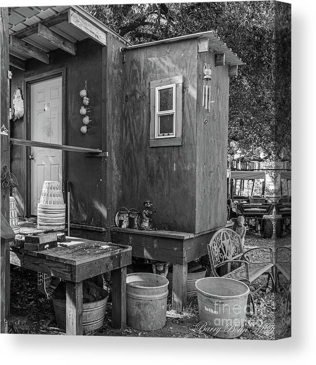 Architecture Canvas Print featuring the photograph The duck picker's shack by Barry Bohn