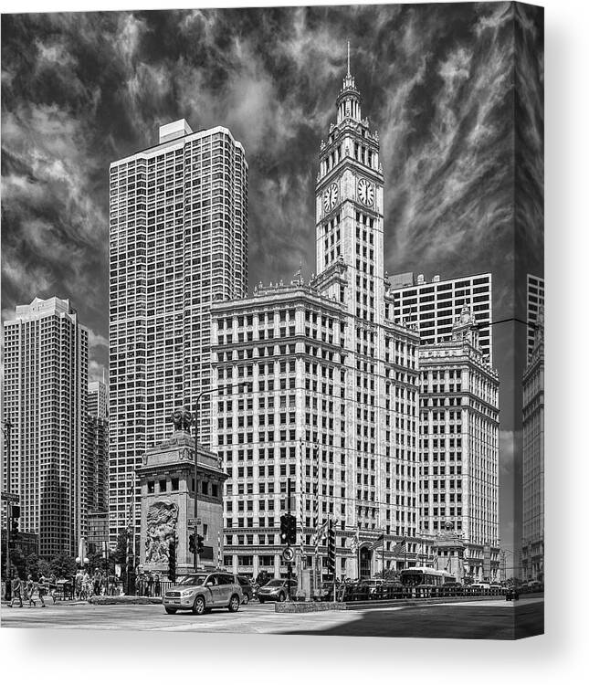 Chicago Canvas Print featuring the photograph The Wrigley Building - Chicago by Mountain Dreams