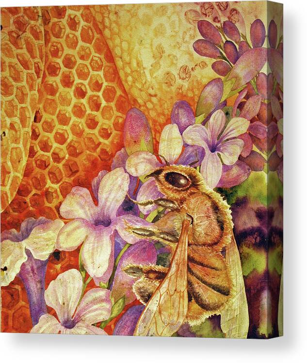  Canvas Print featuring the painting Where Are The Bees? V by Helen Klebesadel