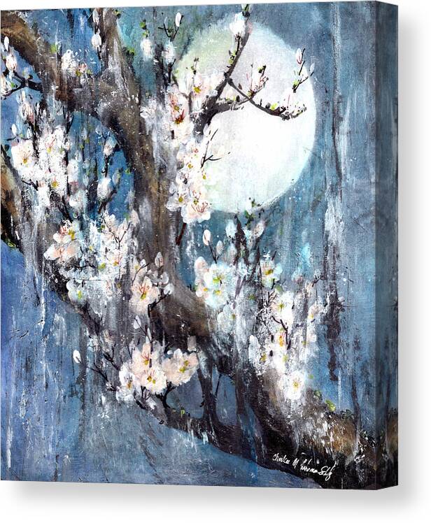 White-plum Canvas Print featuring the painting White Plum by Charlene Fuhrman-Schulz