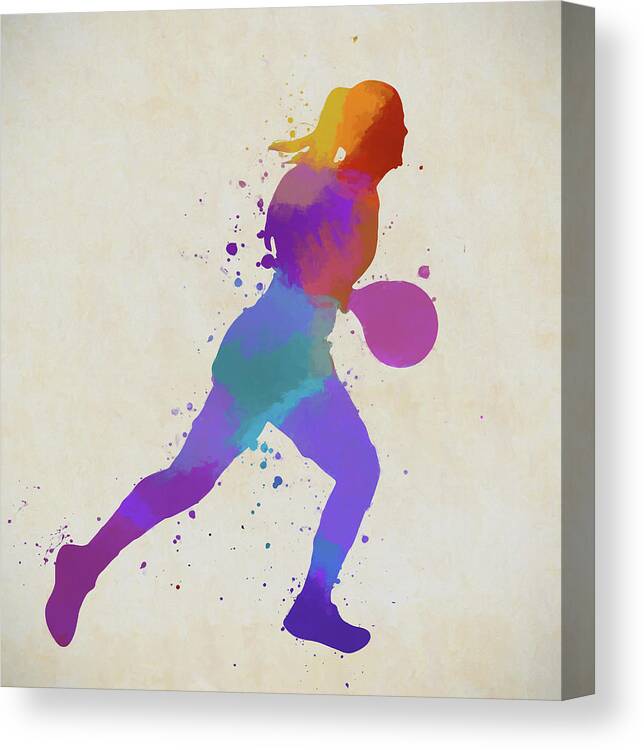 Woman Playing Basketball Canvas Print featuring the painting Woman Playing Basketball by Dan Sproul