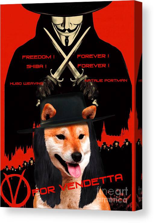Shiba Inu Art Canvas Print V For Vendetta Movie Poster Canvas