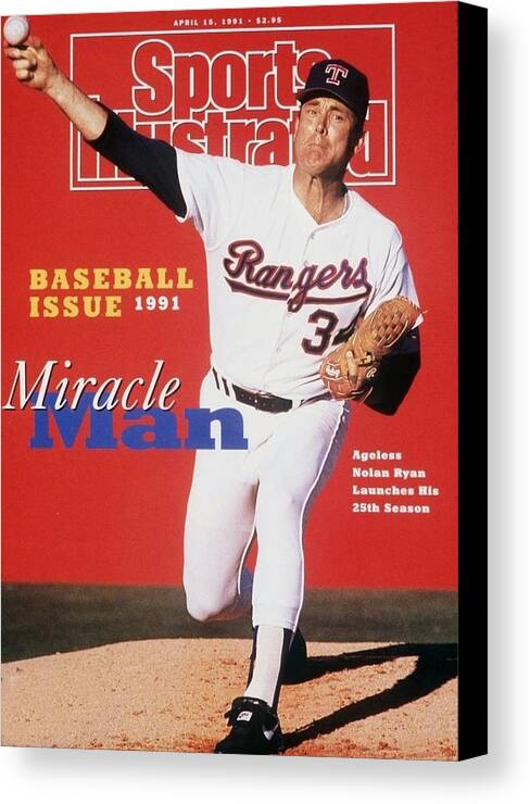 Magazine Cover Canvas Print featuring the photograph Texas Rangers Nolan Ryan Sports Illustrated Cover by Sports Illustrated