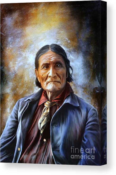 Art Canvas Print featuring the painting Geronimo by Andrzej Szczerski