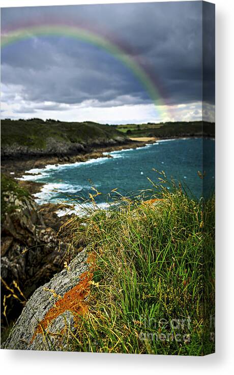 Ocean Canvas Print featuring the photograph Atlantic coast in Brittany 1 by Elena Elisseeva