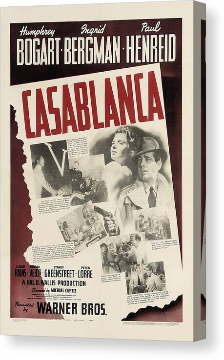 40s Canvas Print featuring the digital art Casablanca #1 by Georgia Clare