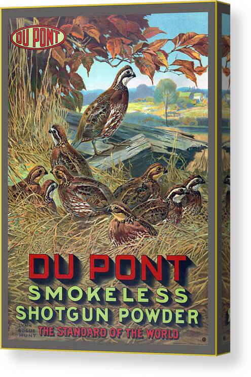 Stone Lithograph Canvas Print featuring the digital art Du Pont Smokeless by Gary Grayson