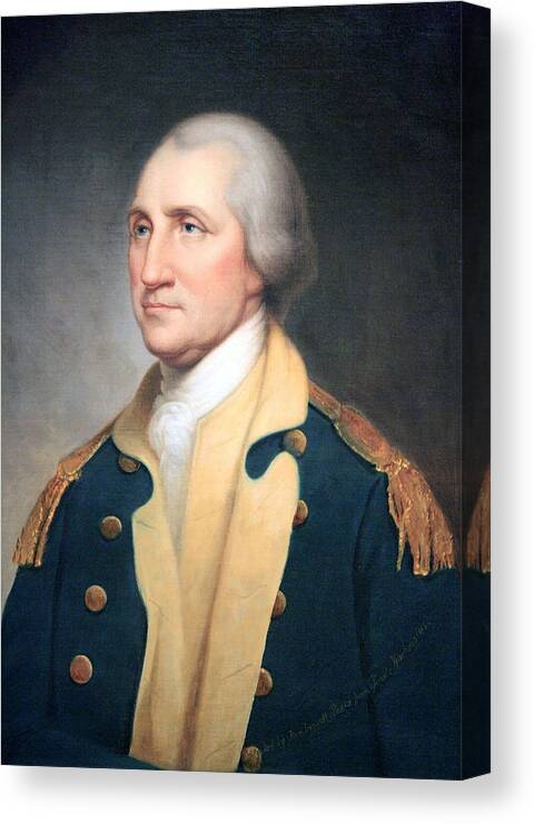 George Washington Canvas Print featuring the photograph George Washington By Rembrandt Peale by Cora Wandel