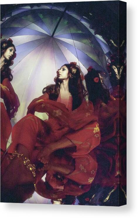 Fashion Canvas Print featuring the photograph Marta Montt Wearing Hanae Mori by Raymundo de Larrain