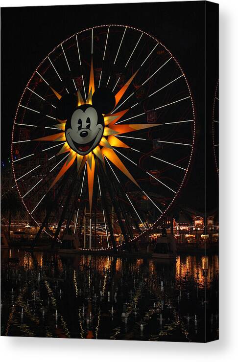 Disney California Adventure Canvas Print featuring the photograph Mickeys Fun Wheel #1 by David Nicholls