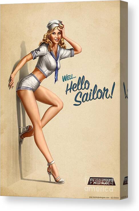 Pinup Canvas Print featuring the photograph Pinup Girl by Action