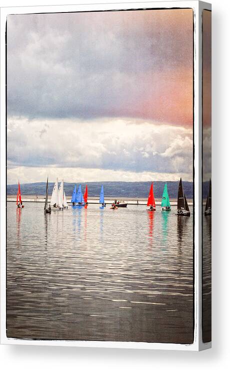 Sailboat Canvas Print featuring the photograph Sailing on Marine Lake a Reflection #1 by Spikey Mouse Photography