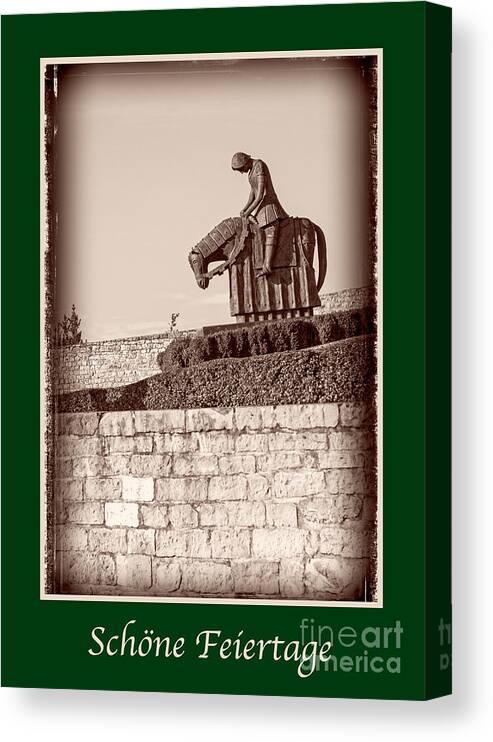 German Canvas Print featuring the photograph Schone Feiertage with St Francis #1 by Prints of Italy