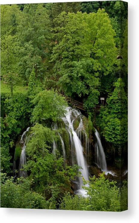 Landscape Canvas Print featuring the photograph Waterfall #2 by Josip Horvat