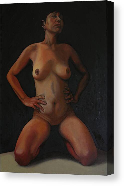 Sexual Canvas Print featuring the painting 11 Am by Thu Nguyen