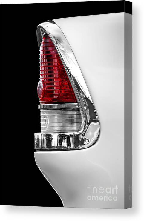 Vintage Canvas Print featuring the photograph 1955 Chevy Rear Light Detail by Ken Johnson