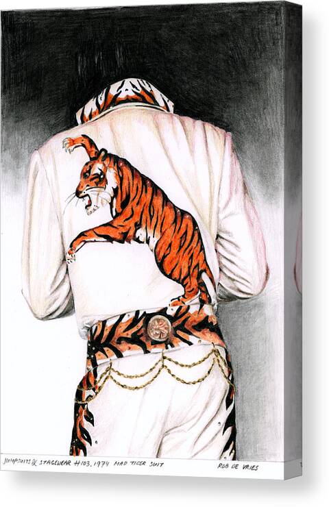 Elvis Canvas Print featuring the painting 1974 Mad Tiger Suit by Rob De Vries