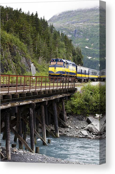 Alaska Canvas Print featuring the photograph Alaska Railroad by Kyle Lavey