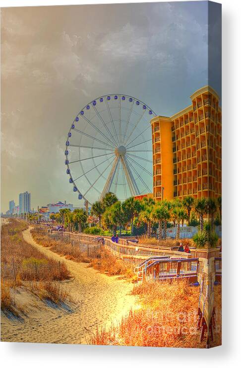 Beach Canvas Print featuring the photograph Downtown Myrtle Beach by Kathy Baccari